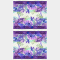 Oriental Gardens - Fan Border Stripe Purple Digitally Printed Yardage