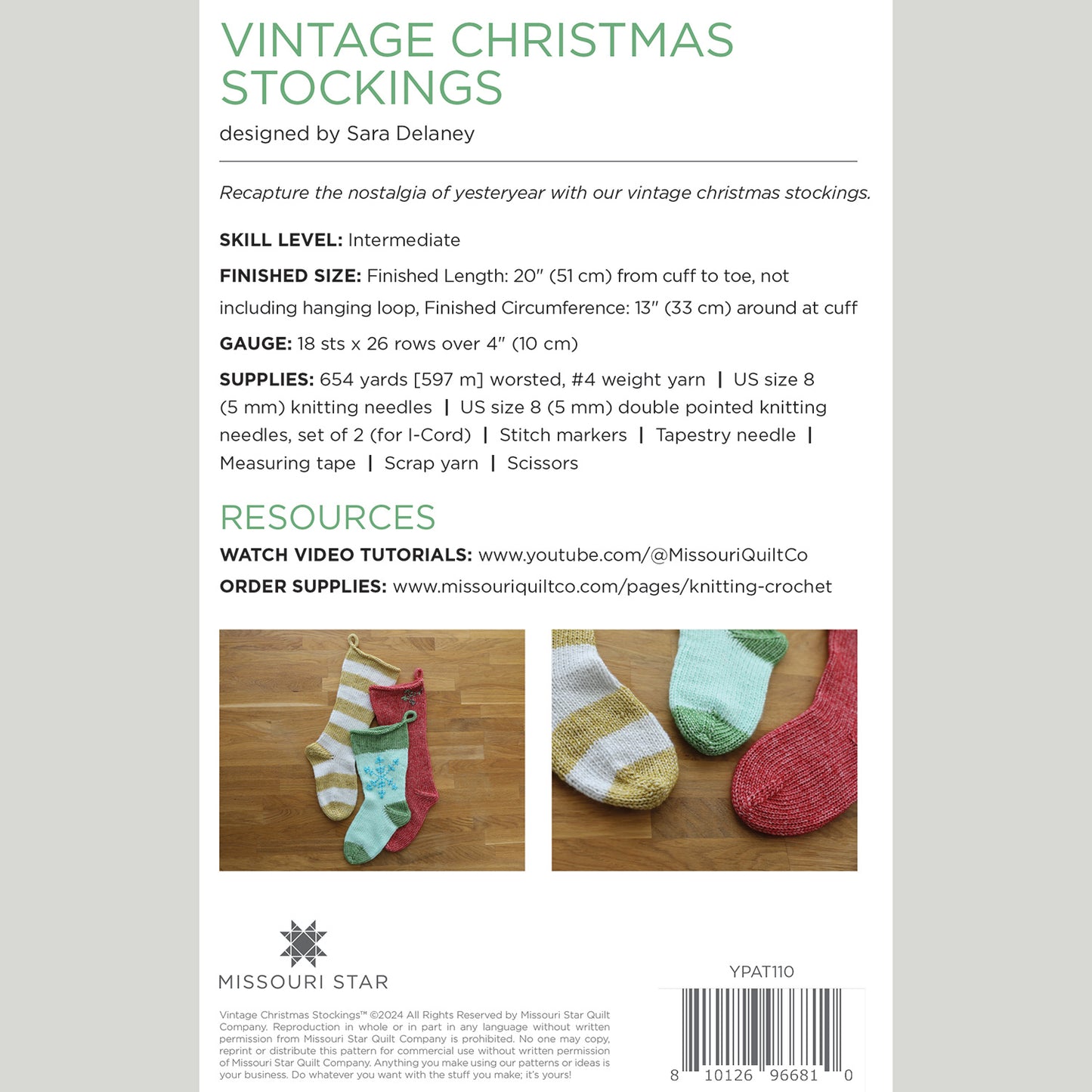 Digital Download - Vintage Knit Christmas Stockings Pattern Alternative View #1