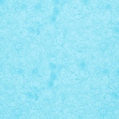 Spring Dreams - Garden Sketch Aqua Yardage Primary Image