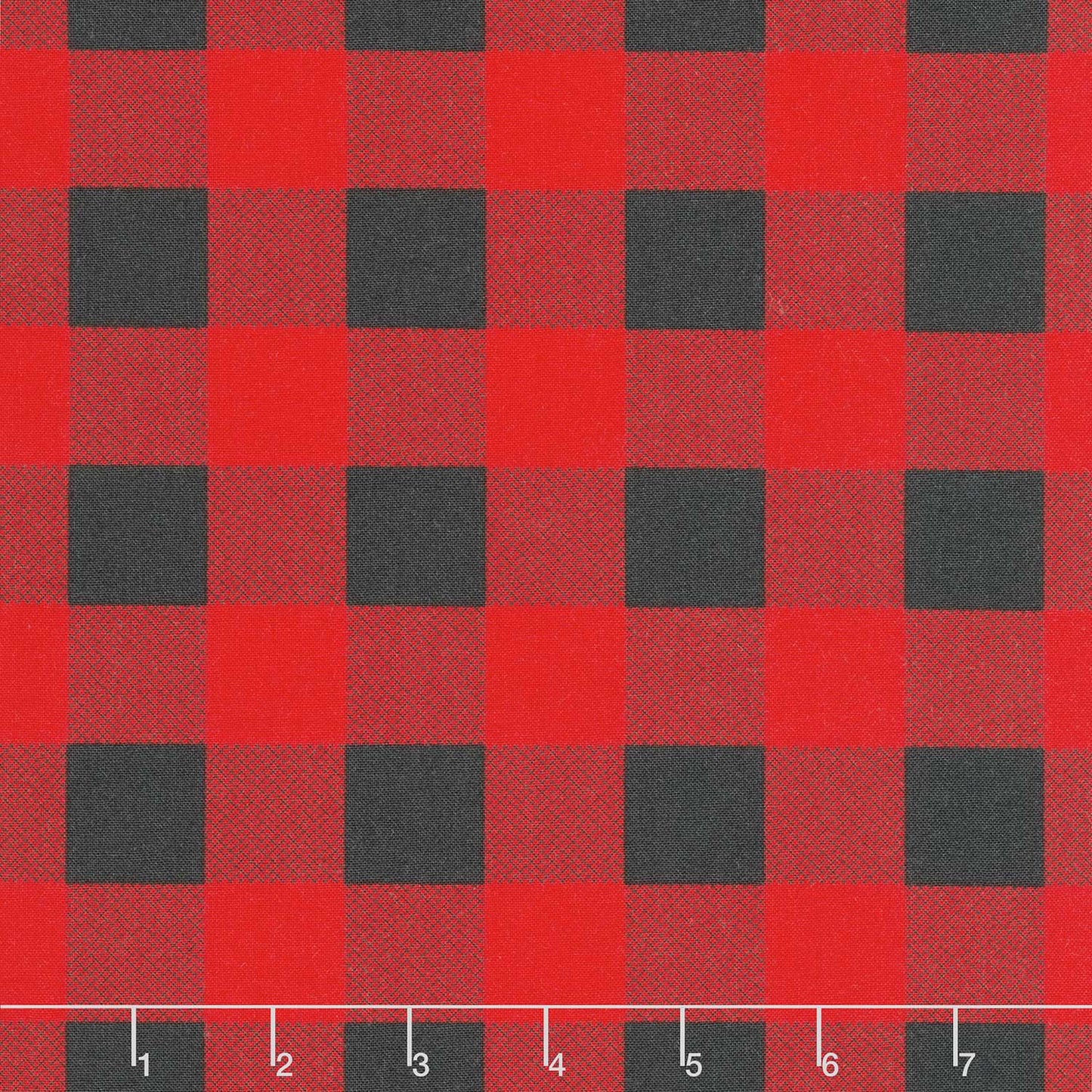 Starberry - Check Red - Charcoal Yardage Primary Image