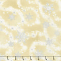 Winter's Grandeur 6 - Champagne Scattered Snowflakes Champagne Metallic Yardage