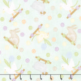 Little Chicks - Pull Toys Green Flannel Yardage