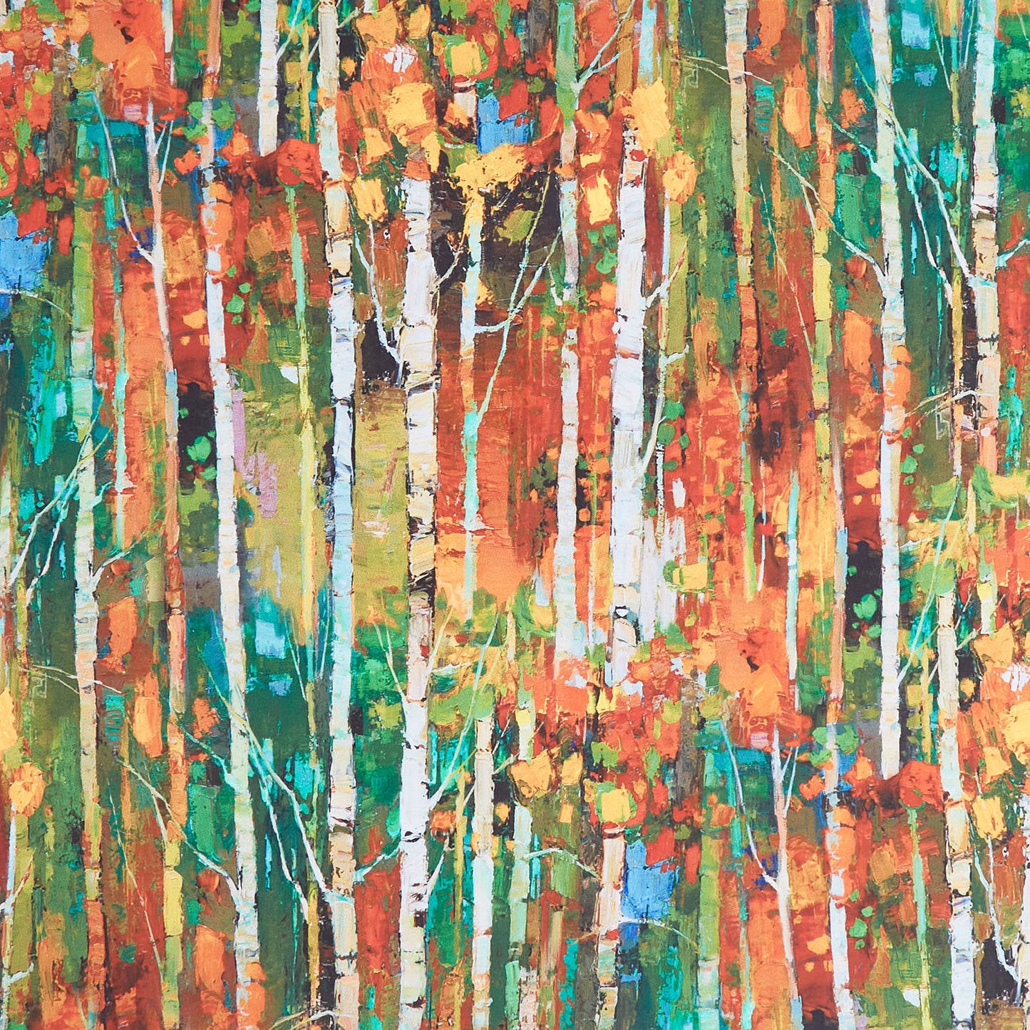 Silent Lake - Autumn Trees Orange Peel Yardage Primary Image