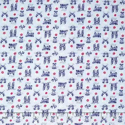 World Piece - Americana Soldiers Blue Yardage