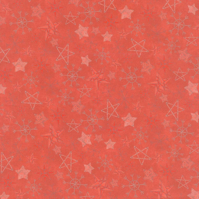 Homemade Holidays - Straw Stars Red Yardage Primary Image