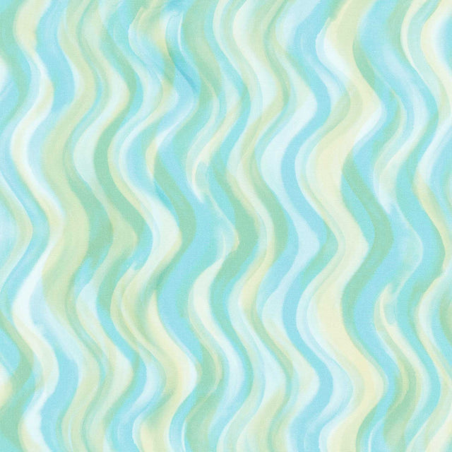 Seascape - Waves Green Aqua Yardage Primary Image