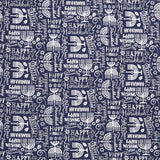 Hanukkah - Menorah & Happy Hanukkah Text Navy Yardage Primary Image