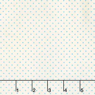 Swiss Dot - Swiss Dot Small Aqua on Cream Yardage