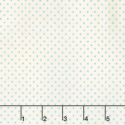 Swiss Dot - Swiss Dot Small Aqua on Cream Yardage