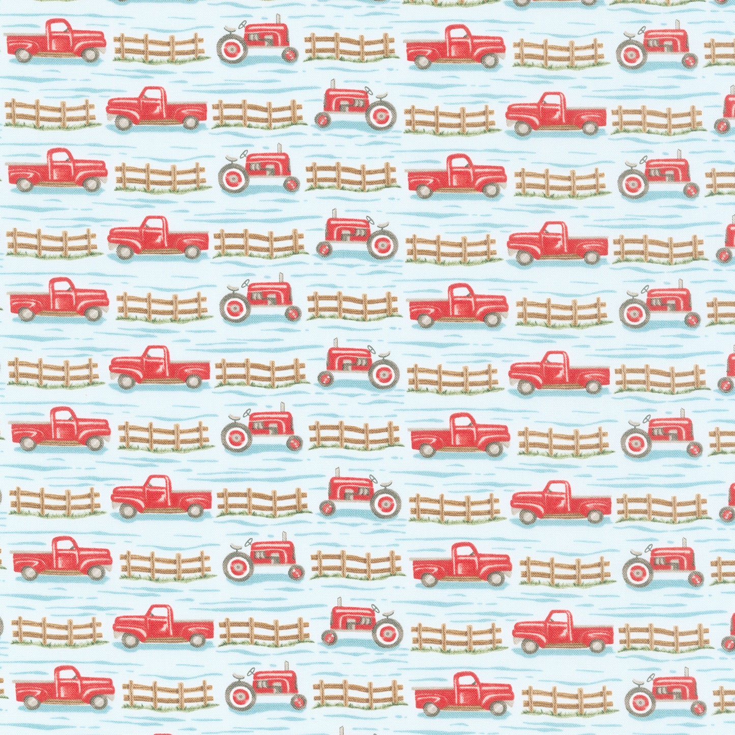 Willow's Farm - Trucks And Tractors Sky Yardage Primary Image