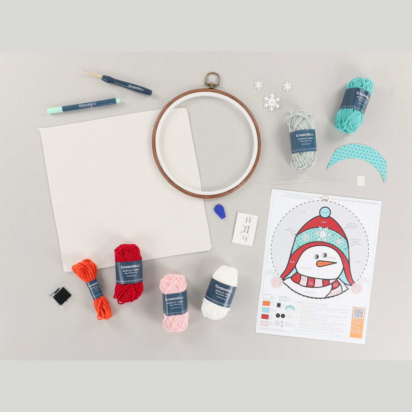 Shivering Snowman Punch Needle Hoop Kit