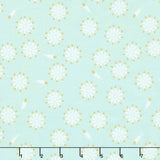 Safari Party - Safari Feathers Mint with Sparkle Metallic Yardage