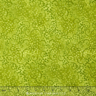 Wilmington Essentials - Leafy Scroll Light Warm Green Yardage