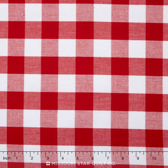 Carolina Gingham - 1" Woven Check Red Yardage