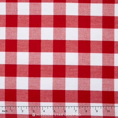 Carolina Gingham - 1" Woven Check Red Yardage