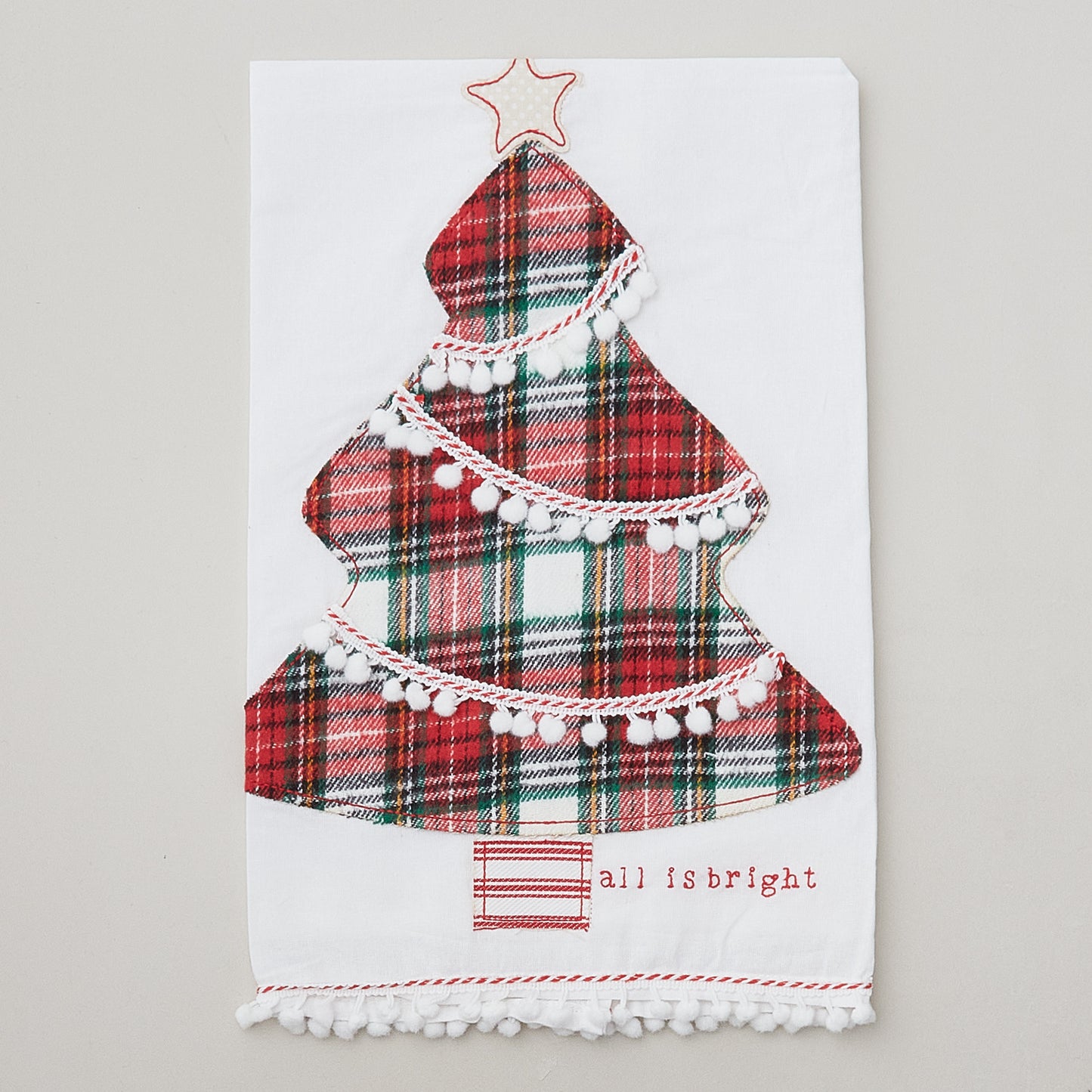 All Is Bright Christmas Tree Tea Towel Primary Image