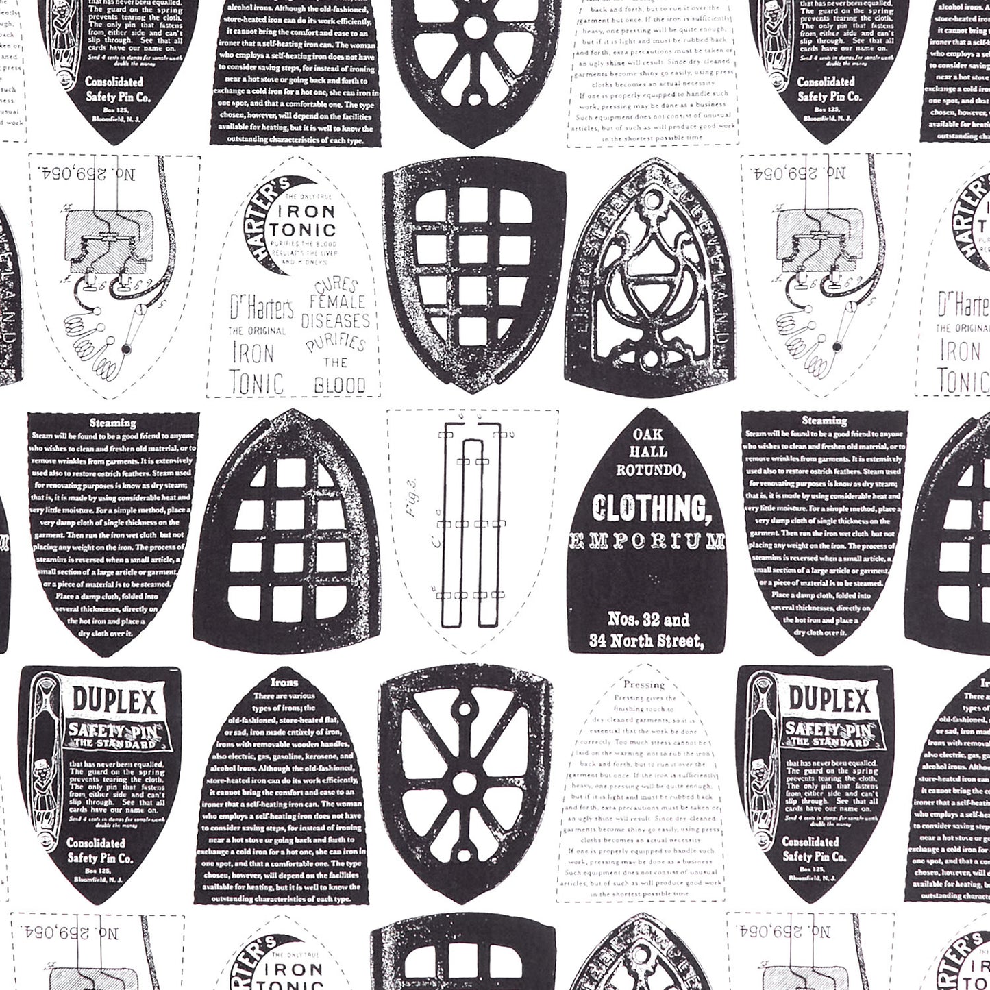 Press On - Iron Plates White Yardage Primary Image