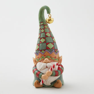 Jim Shore Heartwood Creek Gnome Elf Holding Candy Cane Figurine