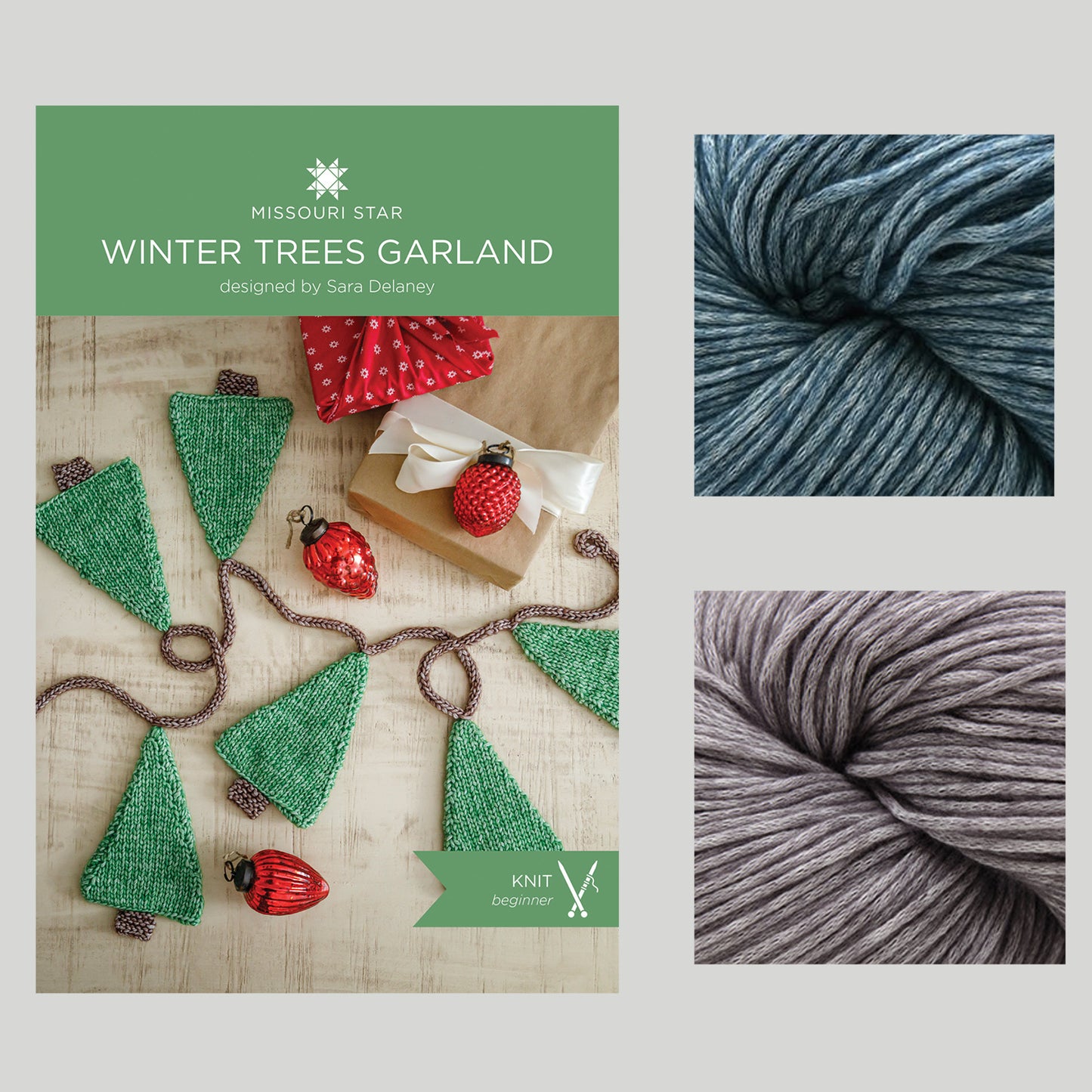 Winter Trees Knit Garland Kit - Emerald Primary Image