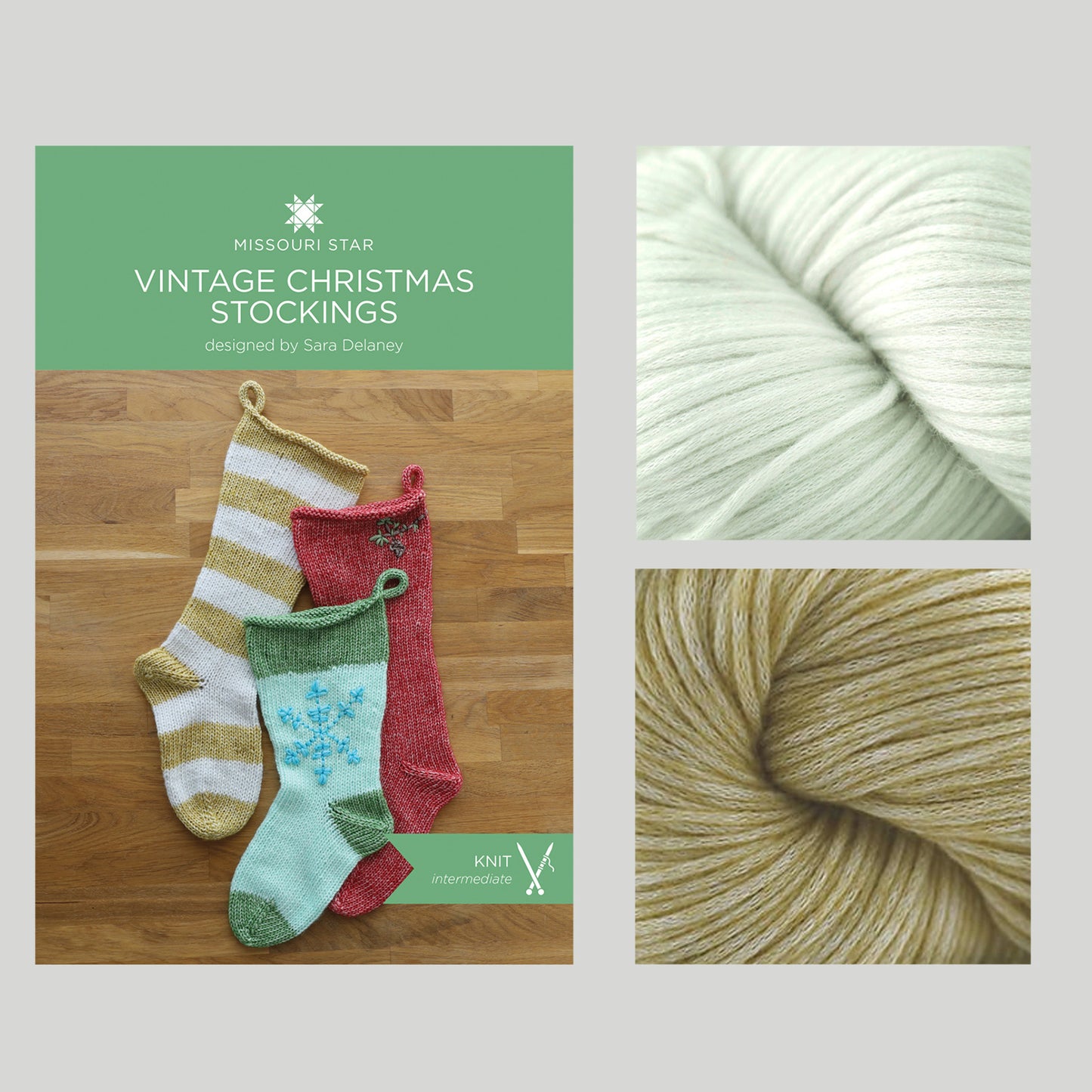 Vintage Knit Christmas Stockings Kit - Gold + Silver Alternative View #4