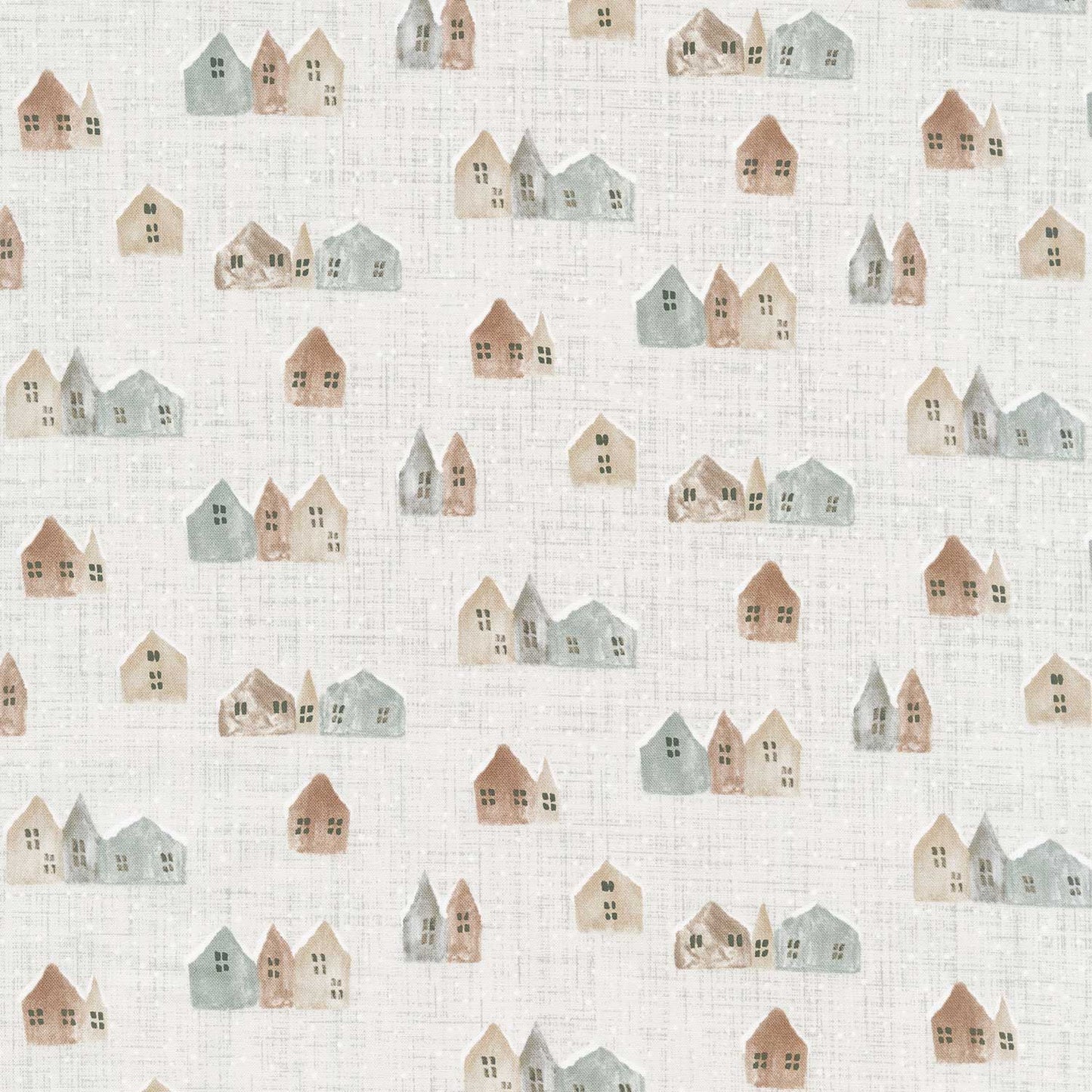 Winter Dreams - Houses Taupe Yardage Primary Image