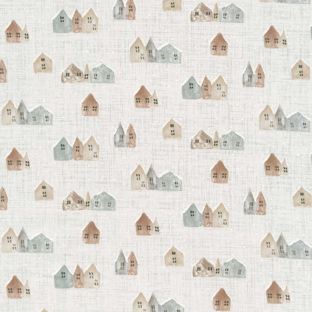 Winter Dreams - Houses Taupe Yardage Primary Image