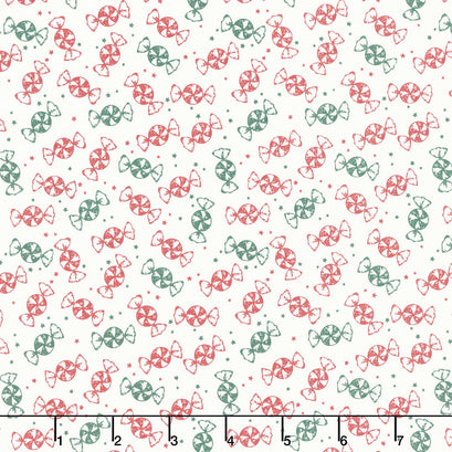 Merry Little Christmas - Peppermint Cream Yardage