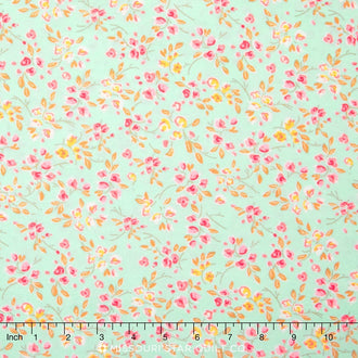 Chatsworth - Bloom Mint Flannel Yardage