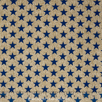 Oh My Stars - Medium Stars Linen/Navy Yardage