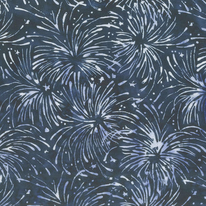 Freedom Batiks - Stars Blue & White Yardage