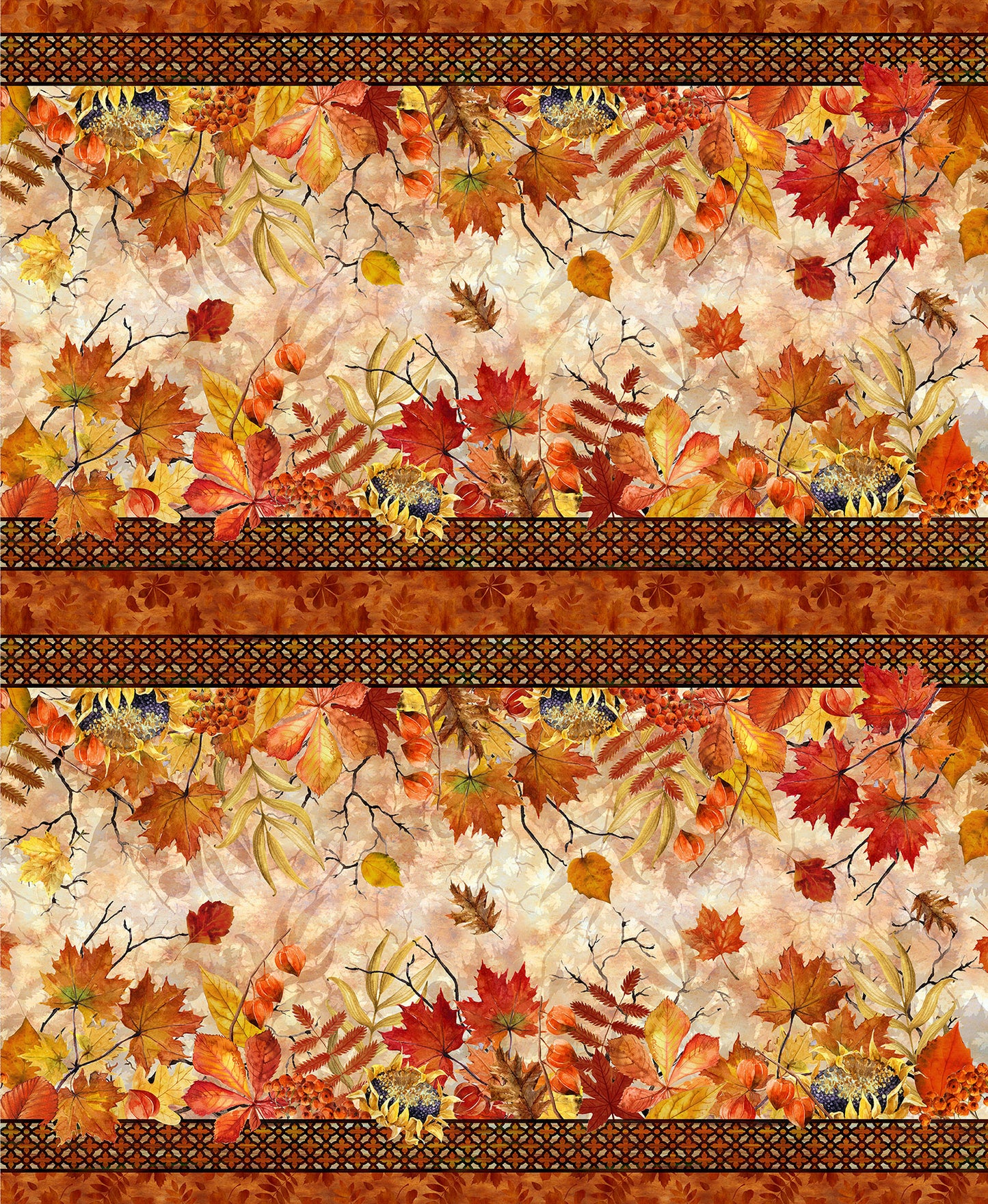 Autumn Celebration - Leaves Border Multi Yardage Alternative View #1