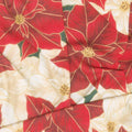 Holiday Flourish - Festive Finery Poinsettias Crimson Metallic Yardage