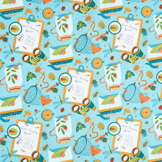 Backyard Bug Collector - Bug Clipboard Turquoise Multi Yardage Primary Image