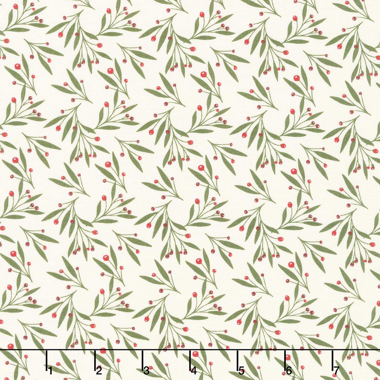 Christmas is in Town - Mistletoe Cream Yardage Primary Image