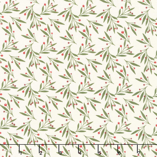 Christmas is in Town - Mistletoe Cream Yardage Primary Image