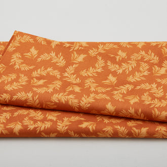 A Golden Life Favorites - Tonal Leaves Orange 2 Yard Cut