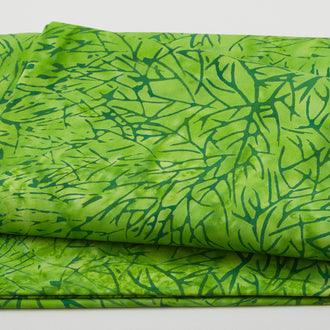 Brilliant Gems Batiks - Twig Branches Kelly Green 2 Yard Cut