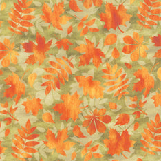 Autumn Celebration - Leaves Green Yardage Primary Image