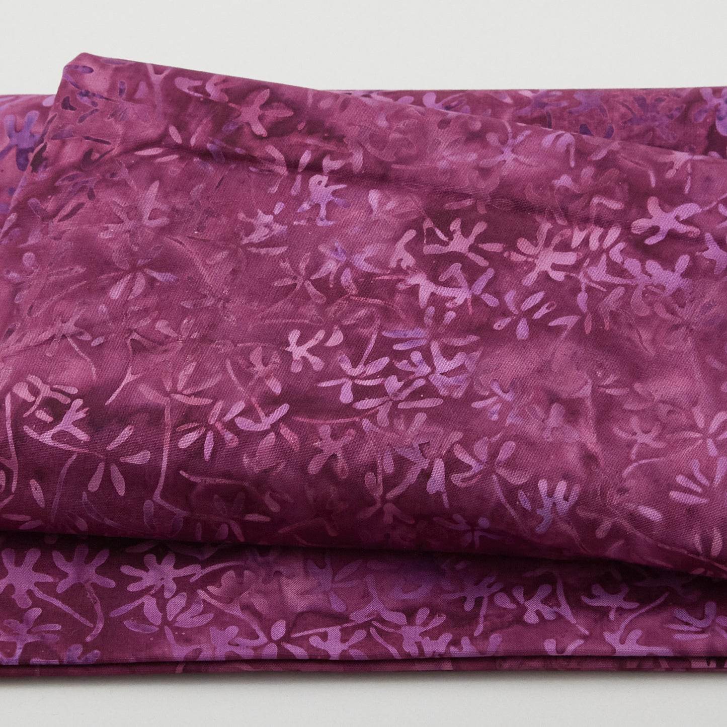 Brilliant Gems Batiks - Mini Leaves Pink Plum 2 Yard Cut Primary Image