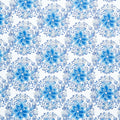 Holiday Flourish - Festive Finery Blue Colorstory Damask Delft Metallic Yardage