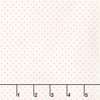 Swiss Dot - Swiss Dot Small Baby Pink on Cream Yardage