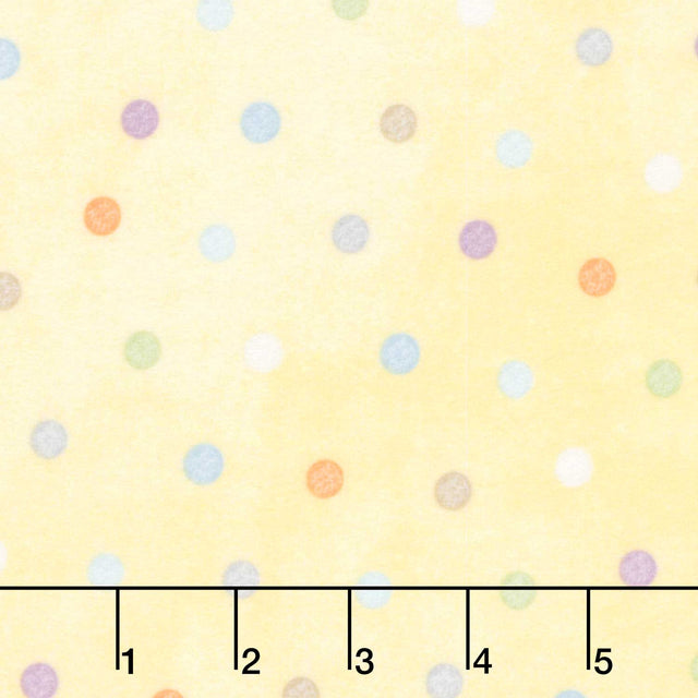 Little Chicks - Multi Dots Yellow Flannel Yardage