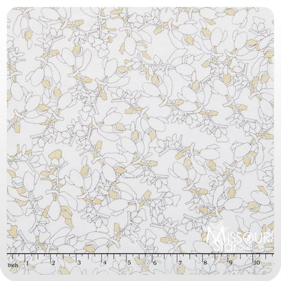 Botanics - Metallic Charcoal Yardage