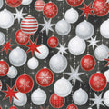 Winter's Grandeur 6 - Winter Ornaments Scarlet Metallic Yardage