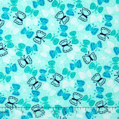 Cherry Blossom Garden - Bright Butterflies Yardage