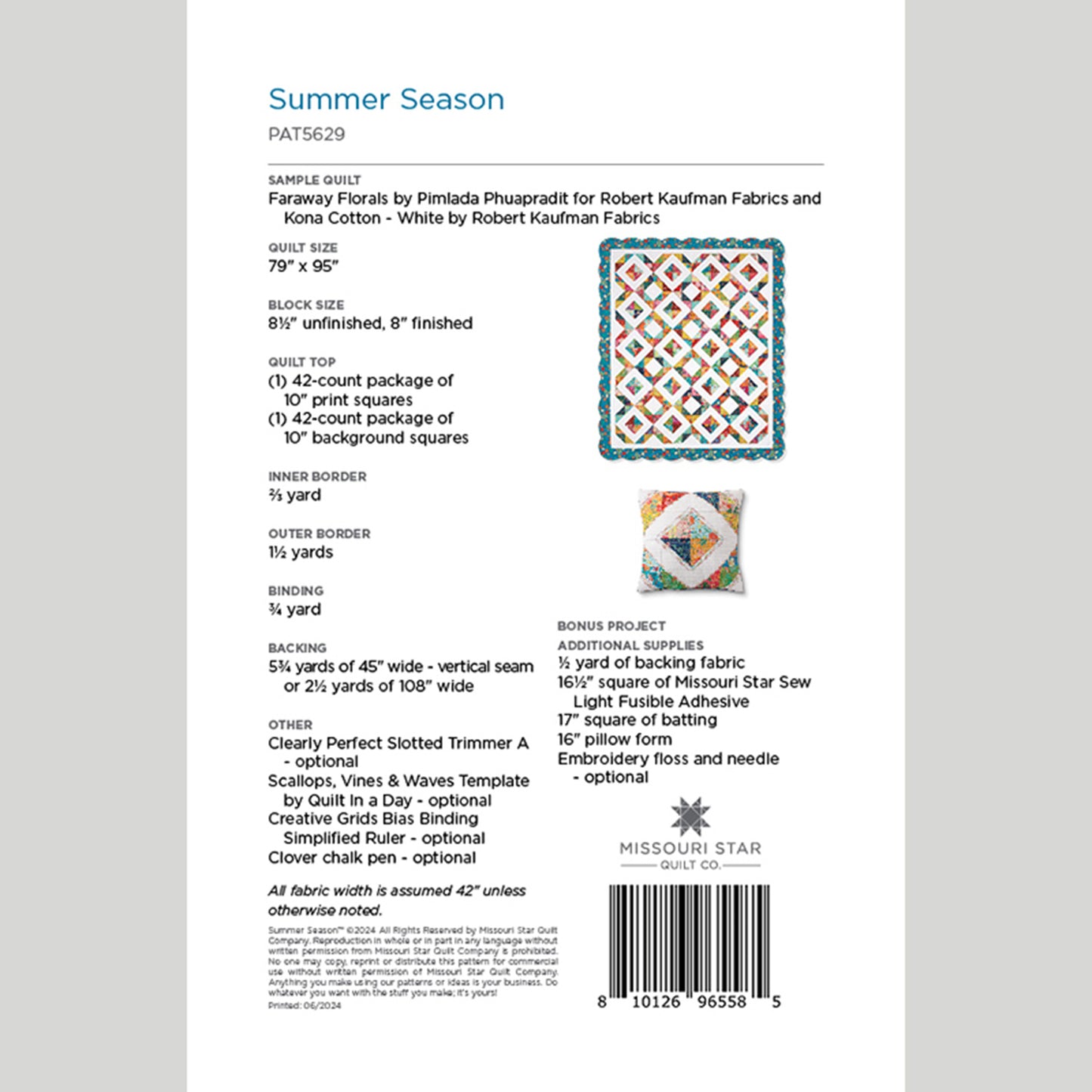 Summer Season Quilt Pattern by Missouri Star Alternative View #1