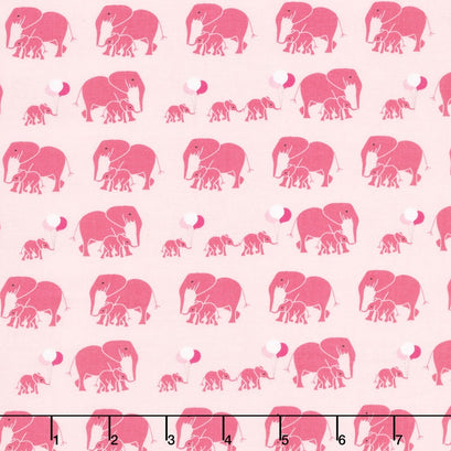 Safari Party - Safari Elephants Pink Yardage