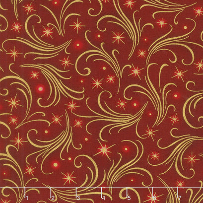 Winter's Grandeur 6 - Holiday Sparkles Crimson Metallic Yardage