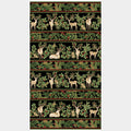 Winter In The Pines - Deer Repeatable Stripe Black Metallic Yardage