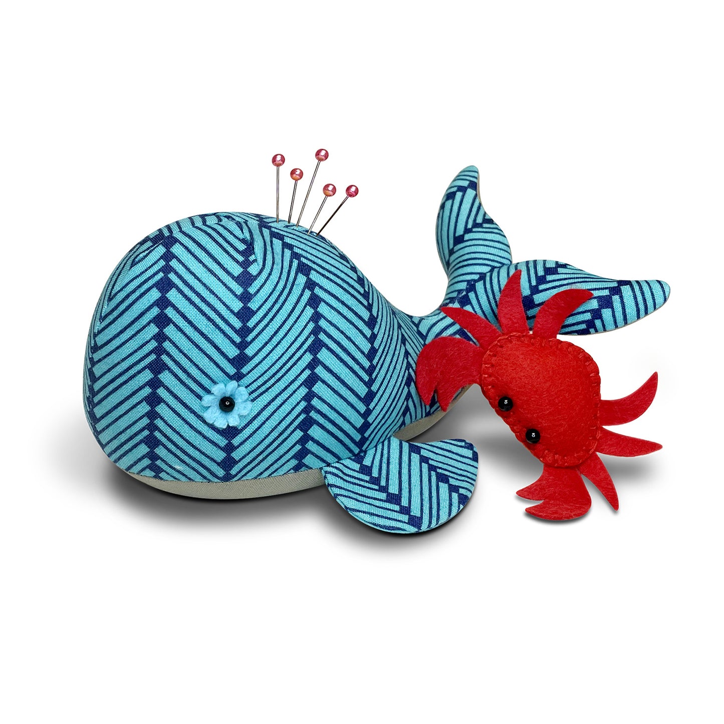 Seymour Spyhop Whale Pincushion Fabric Kit - Blue Whale Primary Image